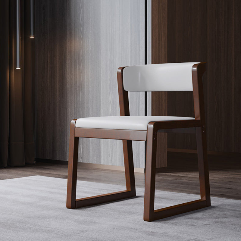 Wood Modern Dining Side Chair with Color Cushion Open Back Dining Side Chair for Kitchen
