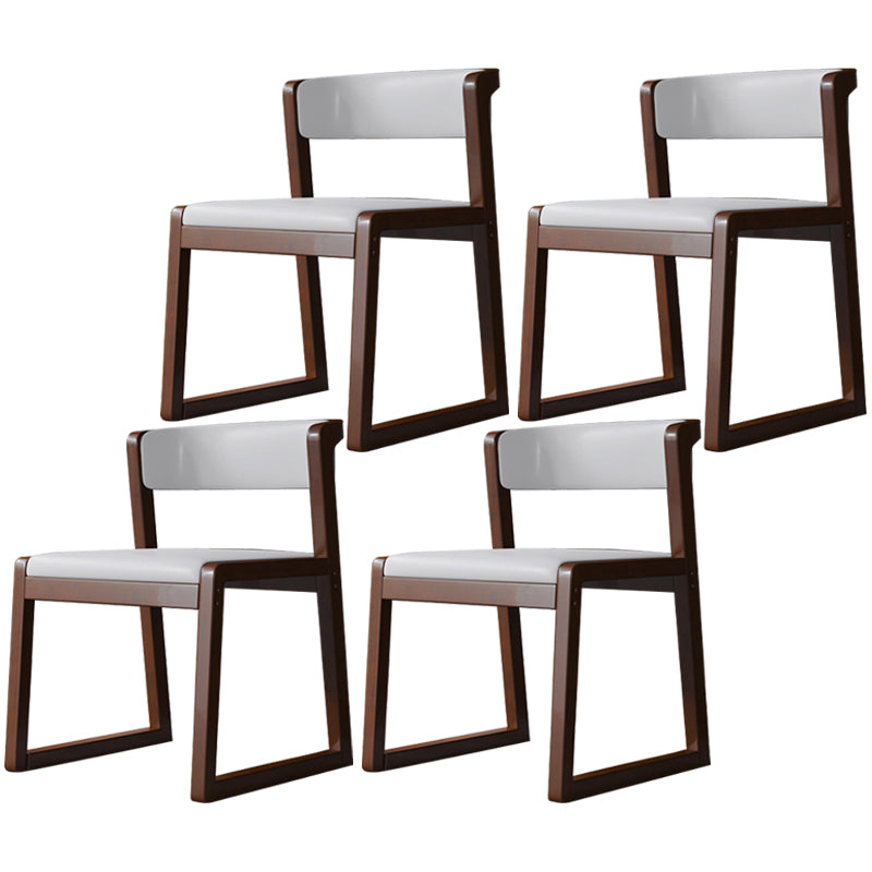 Wood Modern Dining Side Chair with Color Cushion Open Back Dining Side Chair for Kitchen