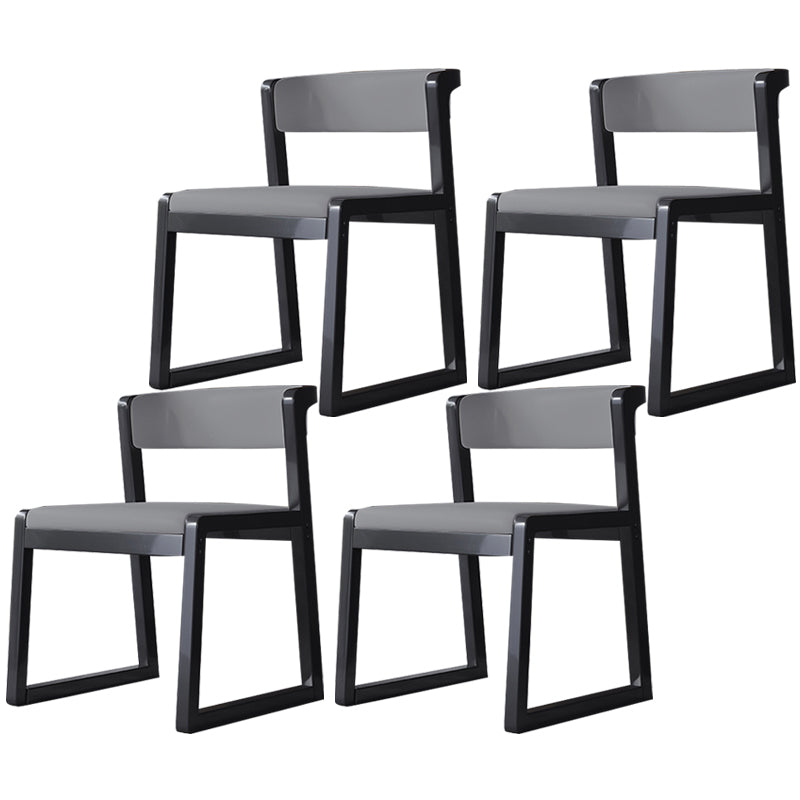 Wood Modern Dining Side Chair with Color Cushion Open Back Dining Side Chair for Kitchen