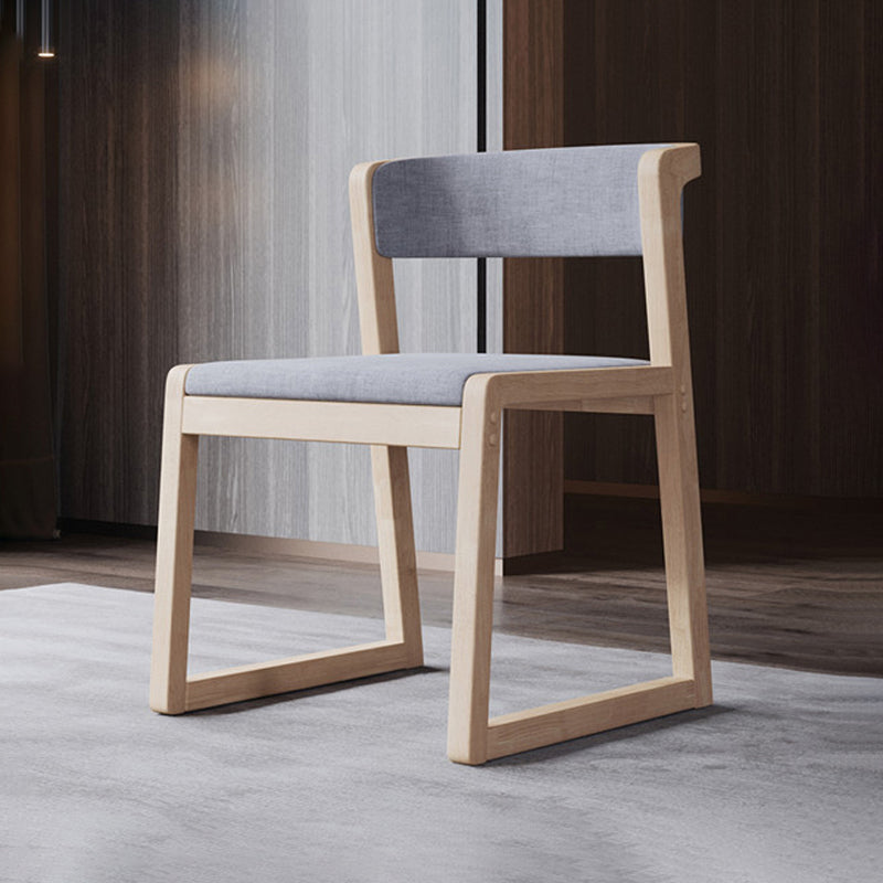 Wood Modern Dining Side Chair with Color Cushion Open Back Dining Side Chair for Kitchen