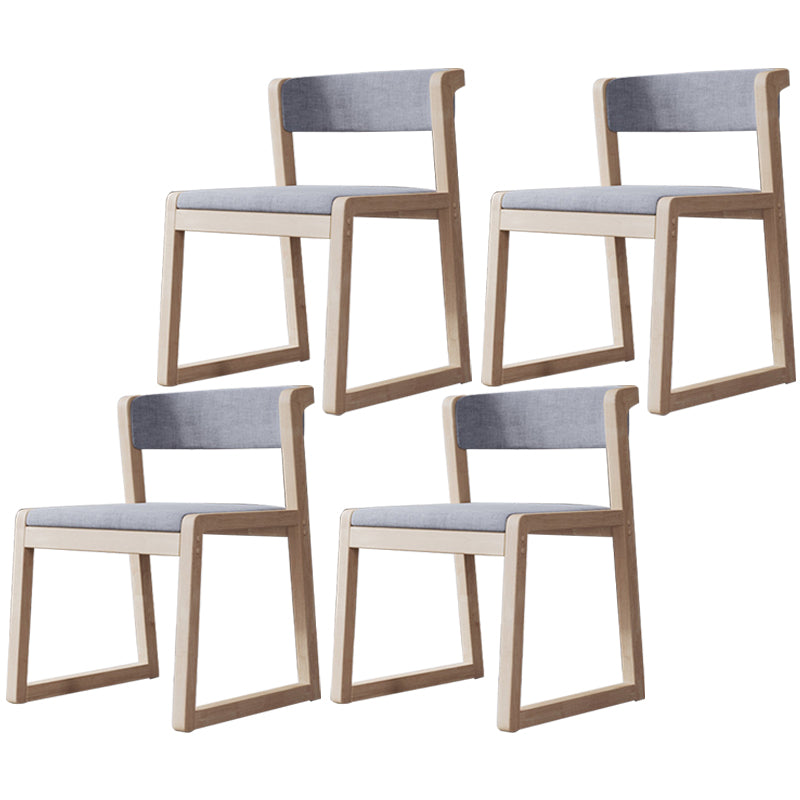 Wood Modern Dining Side Chair with Color Cushion Open Back Dining Side Chair for Kitchen