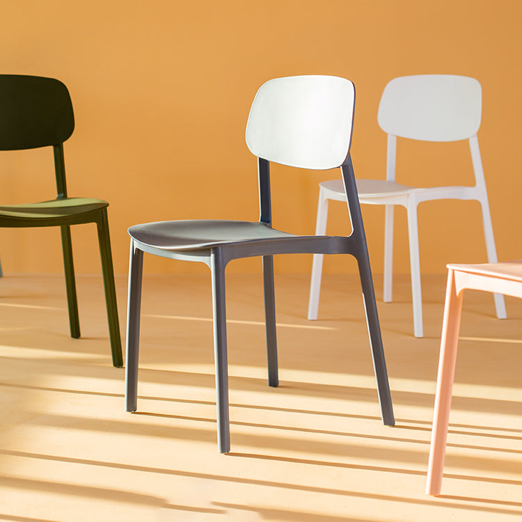 Ensemble de chaises latérales multicolores de style contemporain, chaise de salle à manger latérale à dossier ouvert