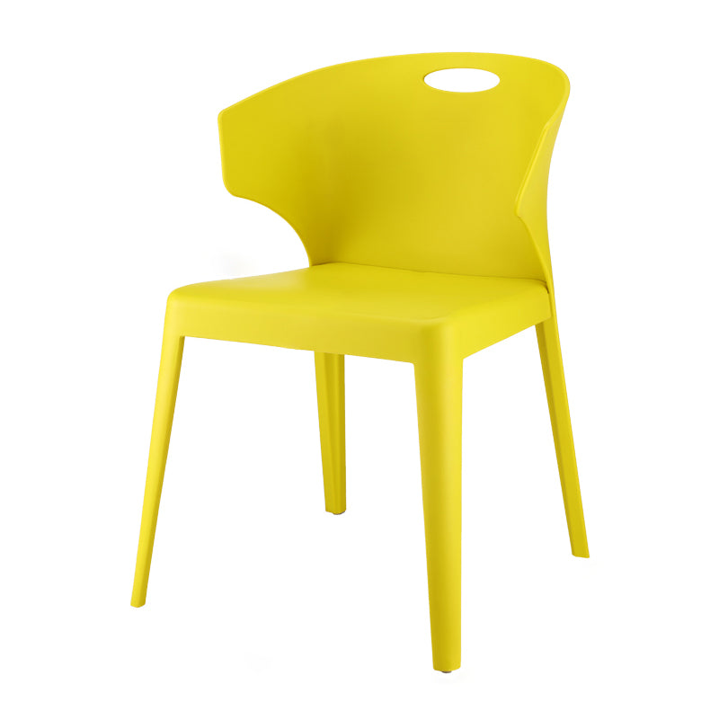 Contemporary Style Plastic Dining Room Chair Multicolor Wingback Side Chair