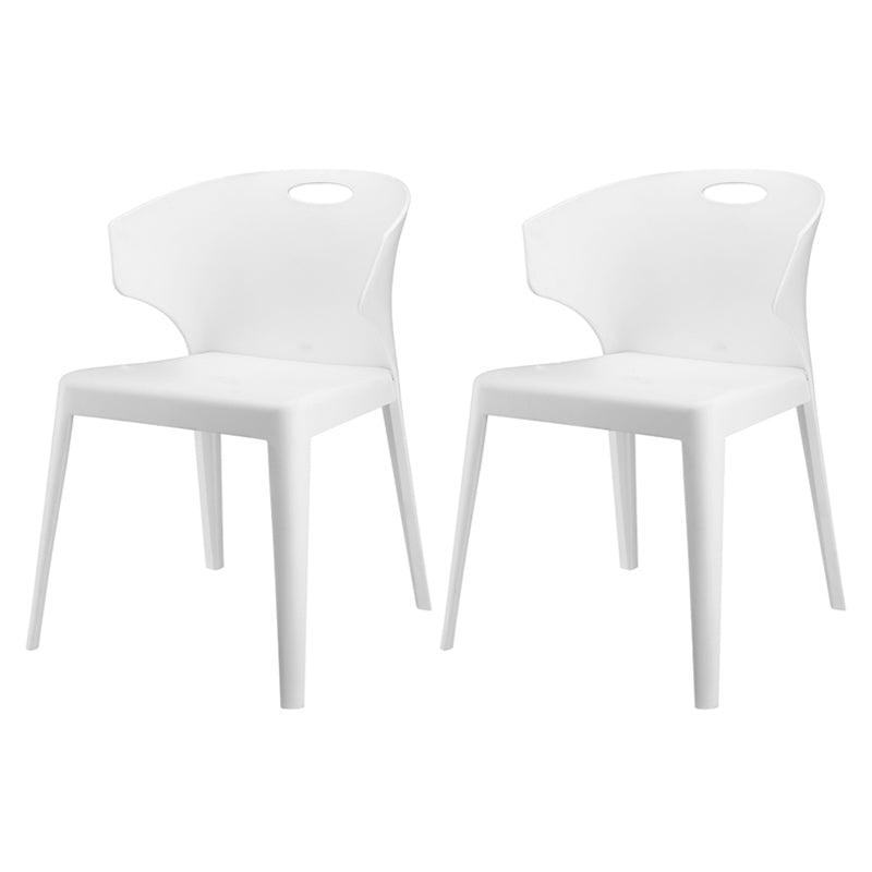 Contemporary Style Plastic Dining Room Chair Multicolor Wingback Side Chair