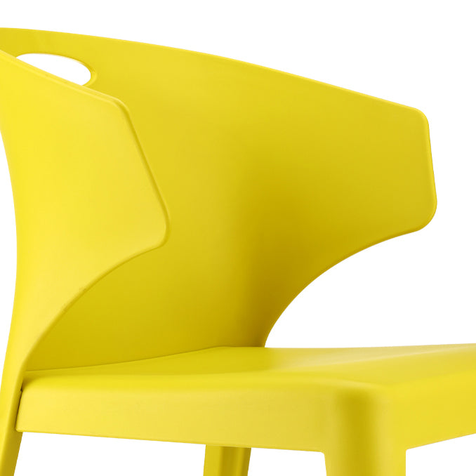 Contemporary Style Plastic Dining Room Chair Multicolor Wingback Side Chair