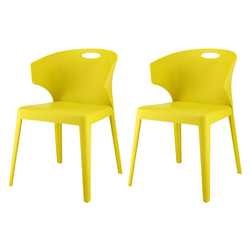 Contemporary Style Plastic Dining Room Chair Multicolor Wingback Side Chair