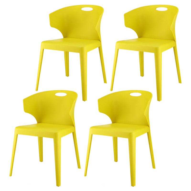 Contemporary Style Plastic Dining Room Chair Multicolor Wingback Side Chair
