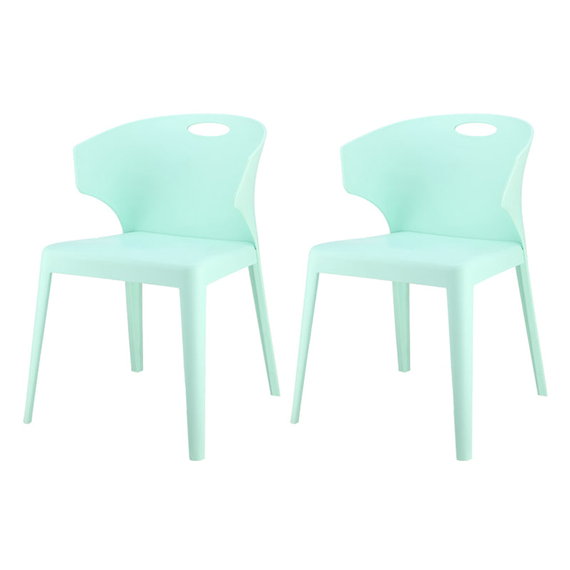 Contemporary Style Plastic Dining Room Chair Multicolor Wingback Side Chair