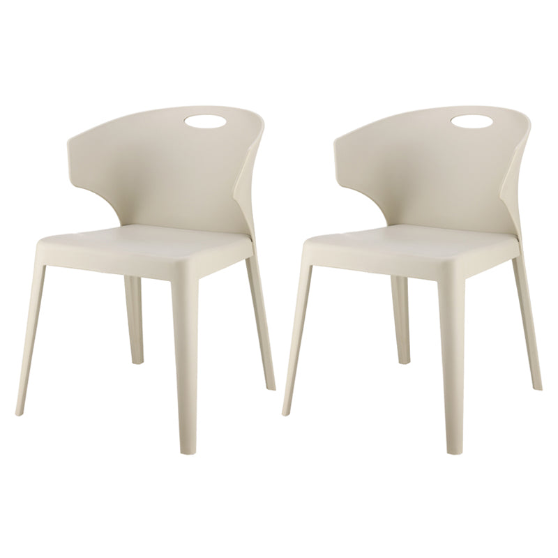 Contemporary Style Plastic Dining Room Chair Multicolor Wingback Side Chair