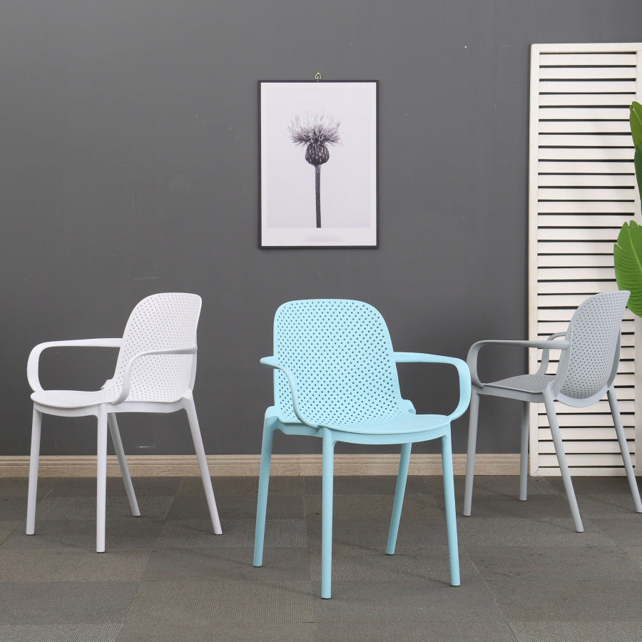 Chaise de fauteuil en plastique moderne Chaise latéral de salle à manger massif empilable pour cuisine pour cuisine