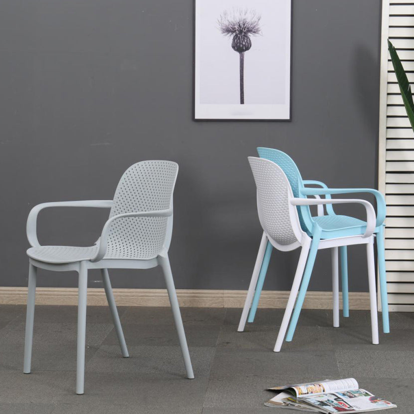 Chaise de fauteuil en plastique moderne Chaise latéral de salle à manger massif empilable pour cuisine pour cuisine