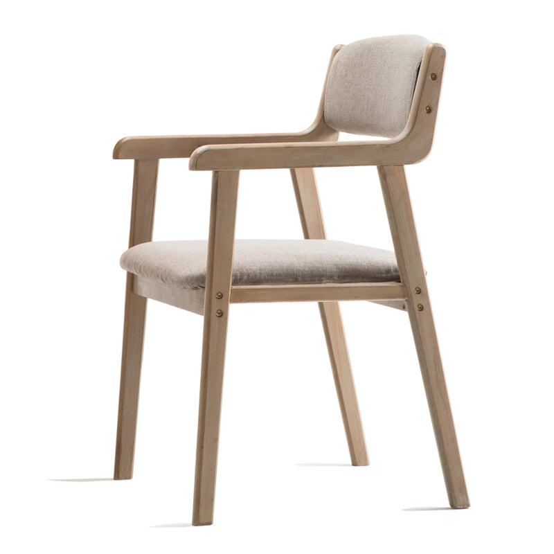 Contemporary Dining Chair 18'' Wide Open Arm Chair with 4 Wood Legs for Home Use