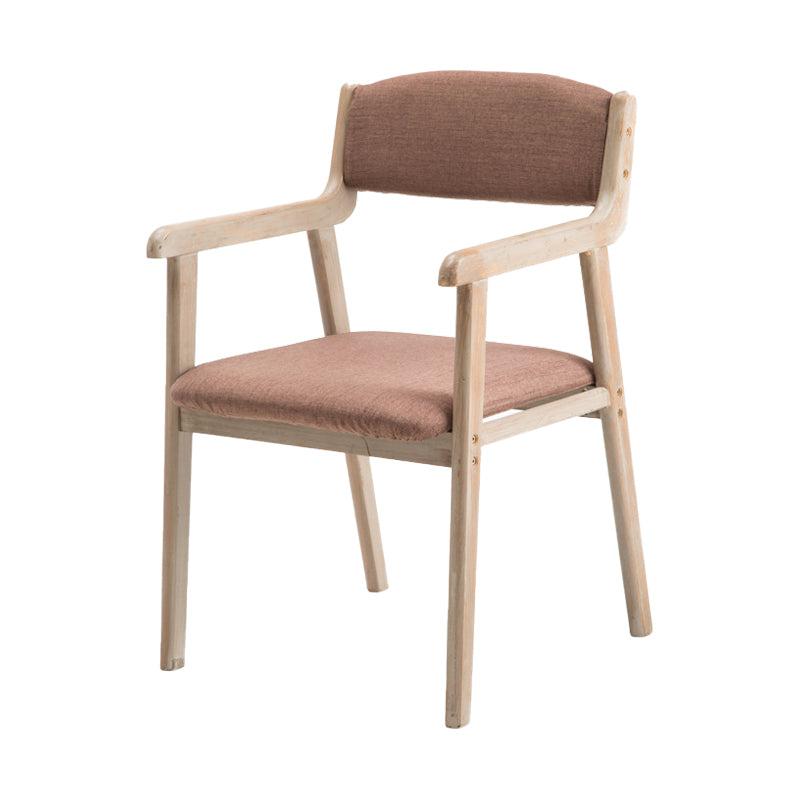 Contemporary Dining Chair 18'' Wide Open Arm Chair with 4 Wood Legs for Home Use