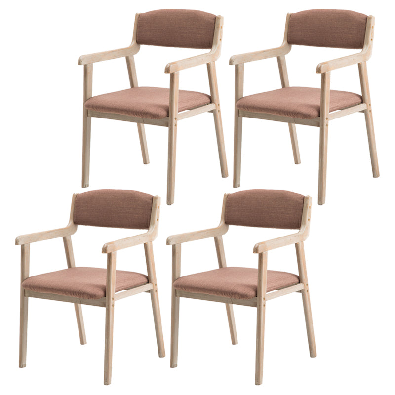 Contemporary Dining Chair 18'' Wide Open Arm Chair with 4 Wood Legs for Home Use