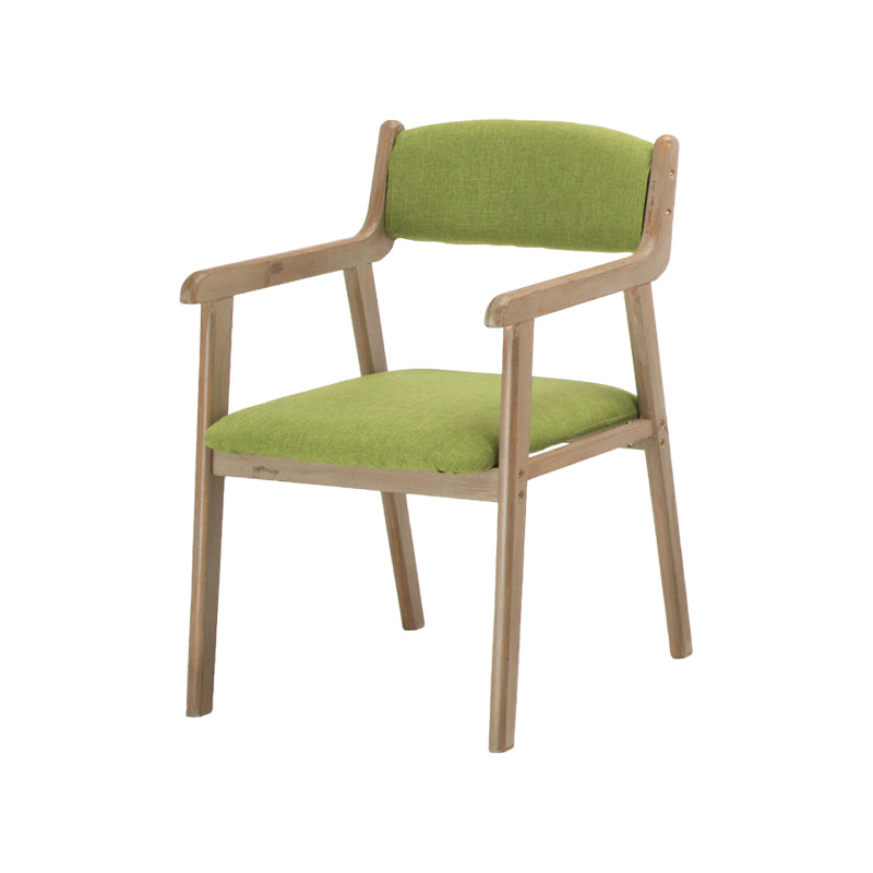 Contemporary Dining Chair 18'' Wide Open Arm Chair with 4 Wood Legs for Home Use