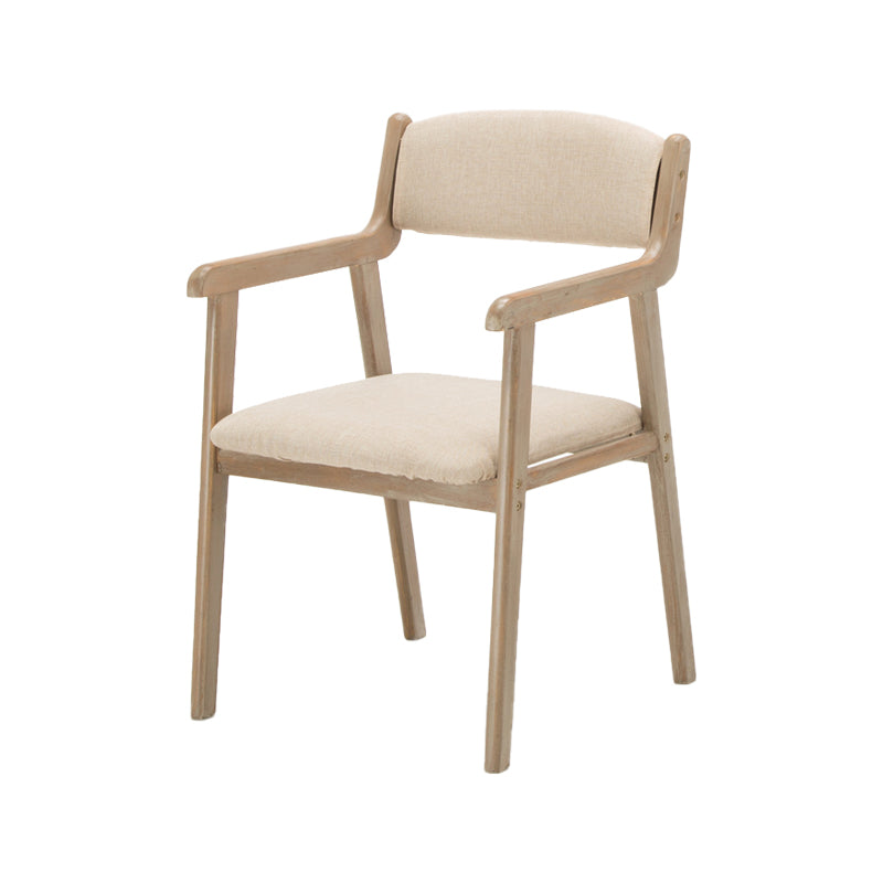 Contemporary Dining Chair 18'' Wide Open Arm Chair with 4 Wood Legs for Home Use
