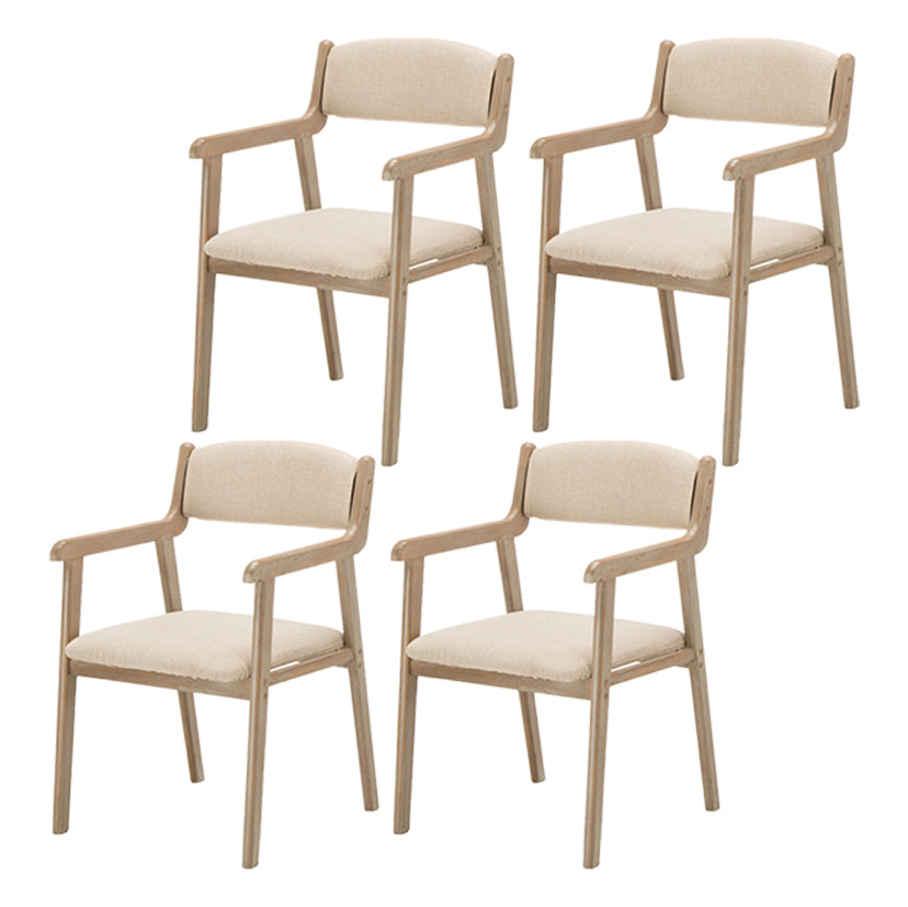 Contemporary Dining Chair 18'' Wide Open Arm Chair with 4 Wood Legs for Home Use