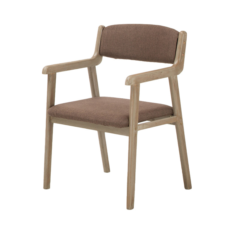 Contemporary Dining Chair 18'' Wide Open Arm Chair with 4 Wood Legs for Home Use