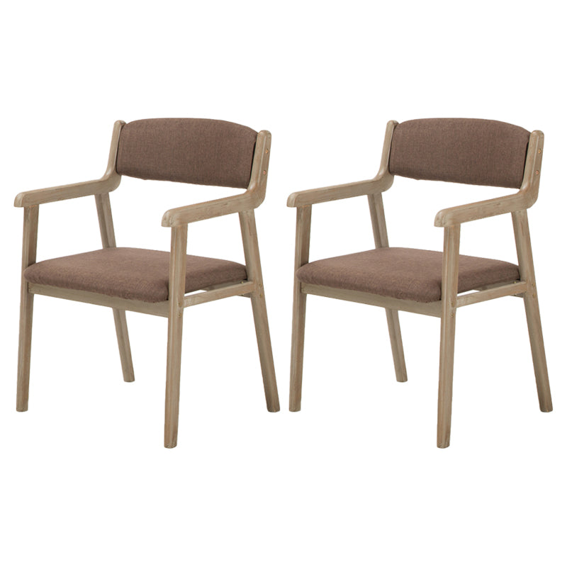 Contemporary Dining Chair 18'' Wide Open Arm Chair with 4 Wood Legs for Home Use