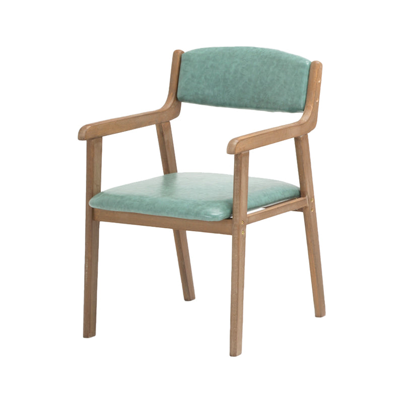 Contemporary Dining Chair 18'' Wide Open Arm Chair with 4 Wood Legs for Home Use
