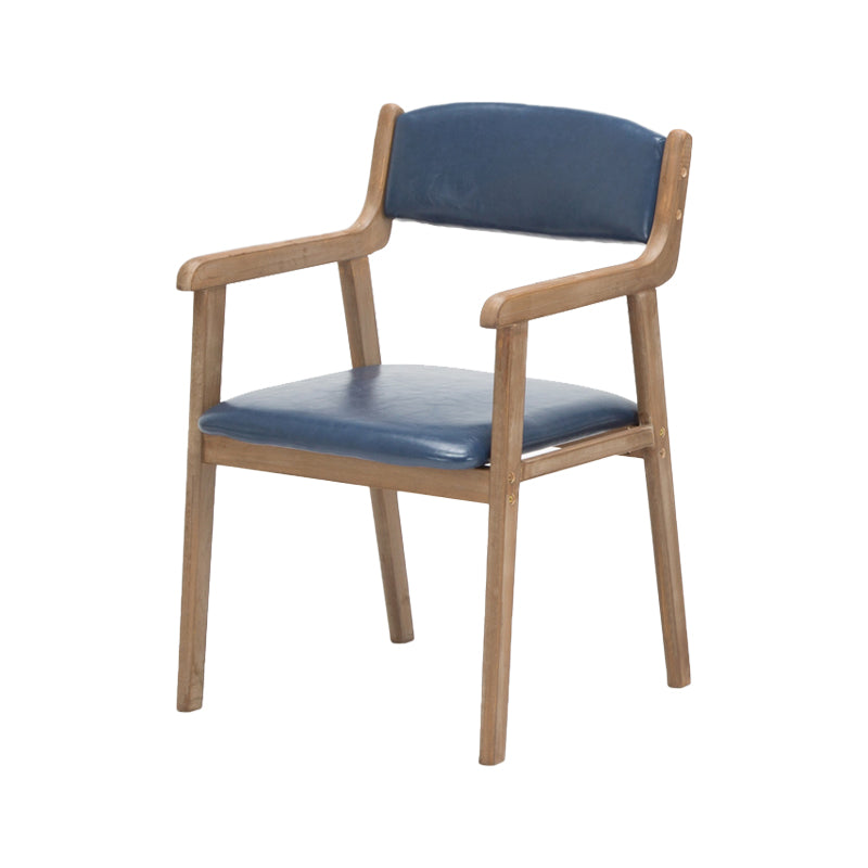 Contemporary Dining Chair 18'' Wide Open Arm Chair with 4 Wood Legs for Home Use