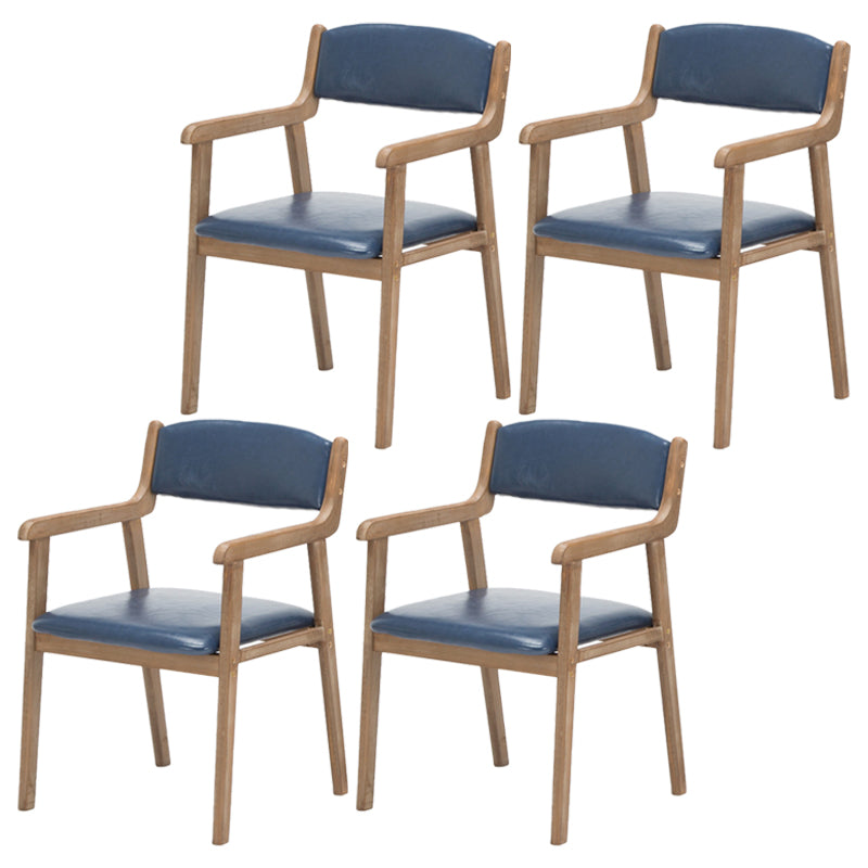 Contemporary Dining Chair 18'' Wide Open Arm Chair with 4 Wood Legs for Home Use
