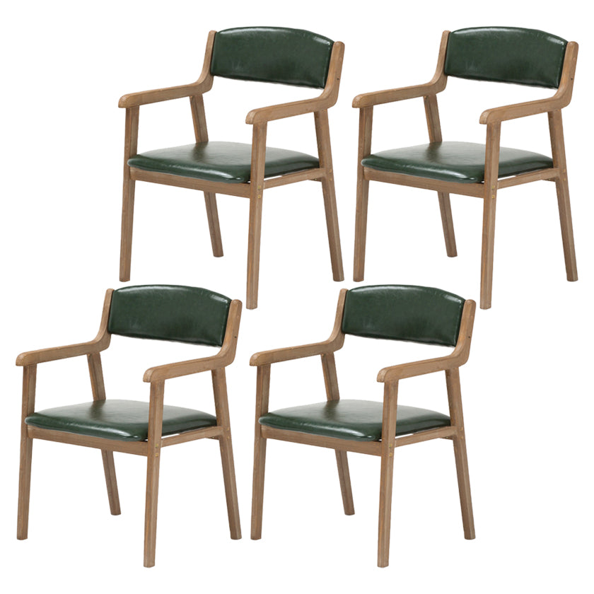 Contemporary Dining Chair 18'' Wide Open Arm Chair with 4 Wood Legs for Home Use