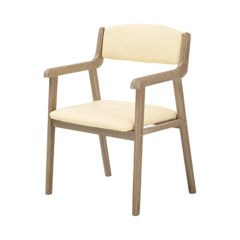 Contemporary Dining Chair 18'' Wide Open Arm Chair with 4 Wood Legs for Home Use