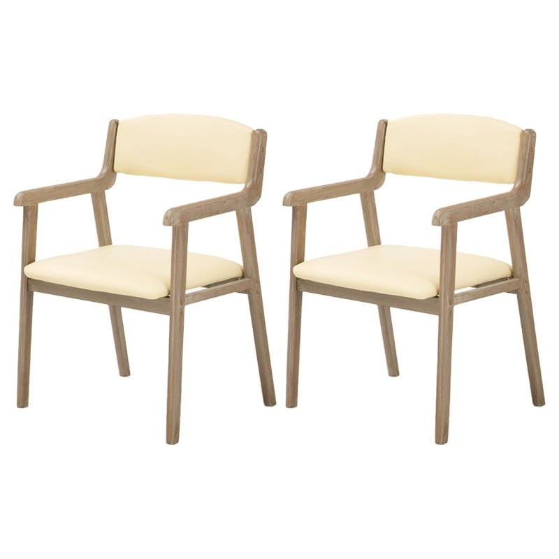 Contemporary Dining Chair 18'' Wide Open Arm Chair with 4 Wood Legs for Home Use