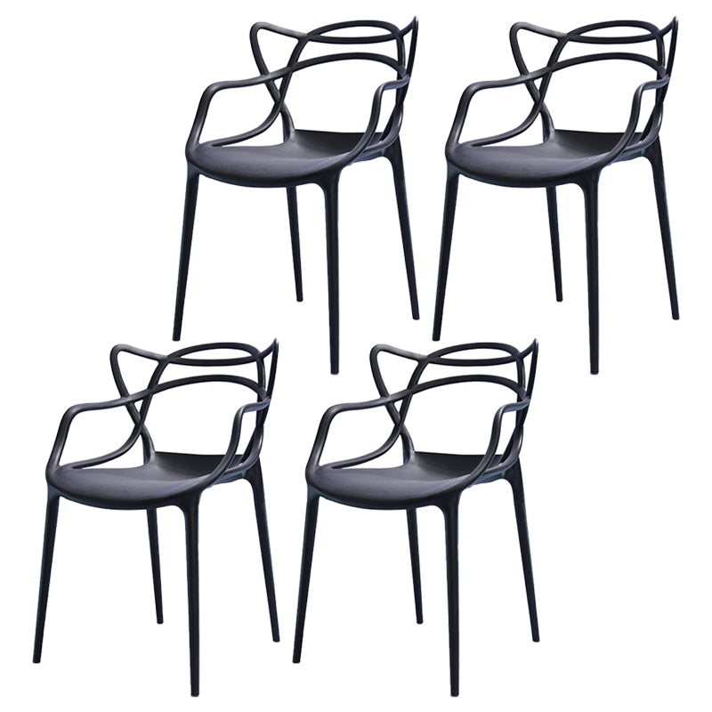 Chaise latérale de salle à manger à dossier ouvert en plastique nordique 33" H dinant la chaise pour le restaurant