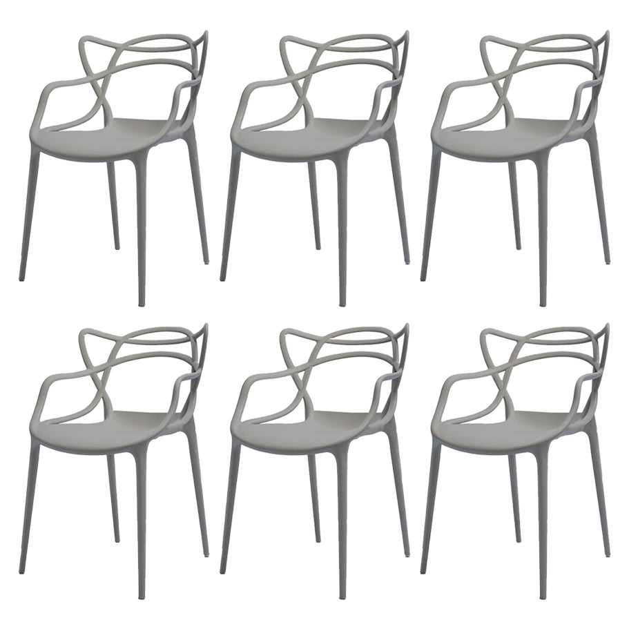 Chaise latérale de salle à manger à dossier ouvert en plastique nordique 33" H dinant la chaise pour le restaurant