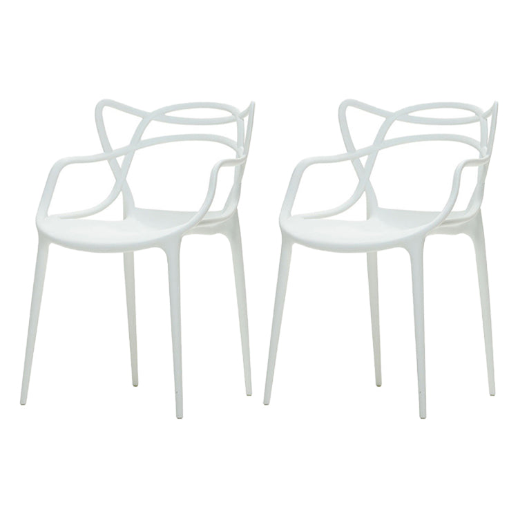 Chaise latérale de salle à manger à dossier ouvert en plastique nordique 33" H dinant la chaise pour le restaurant