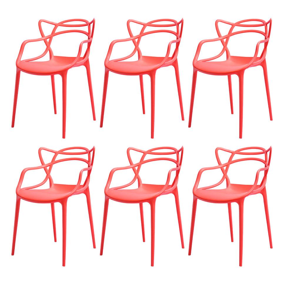 Chaise latérale de salle à manger à dossier ouvert en plastique nordique 33" H dinant la chaise pour le restaurant