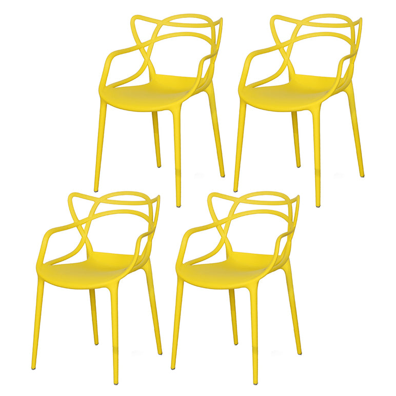 Chaise latérale de salle à manger à dossier ouvert en plastique nordique 33" H dinant la chaise pour le restaurant