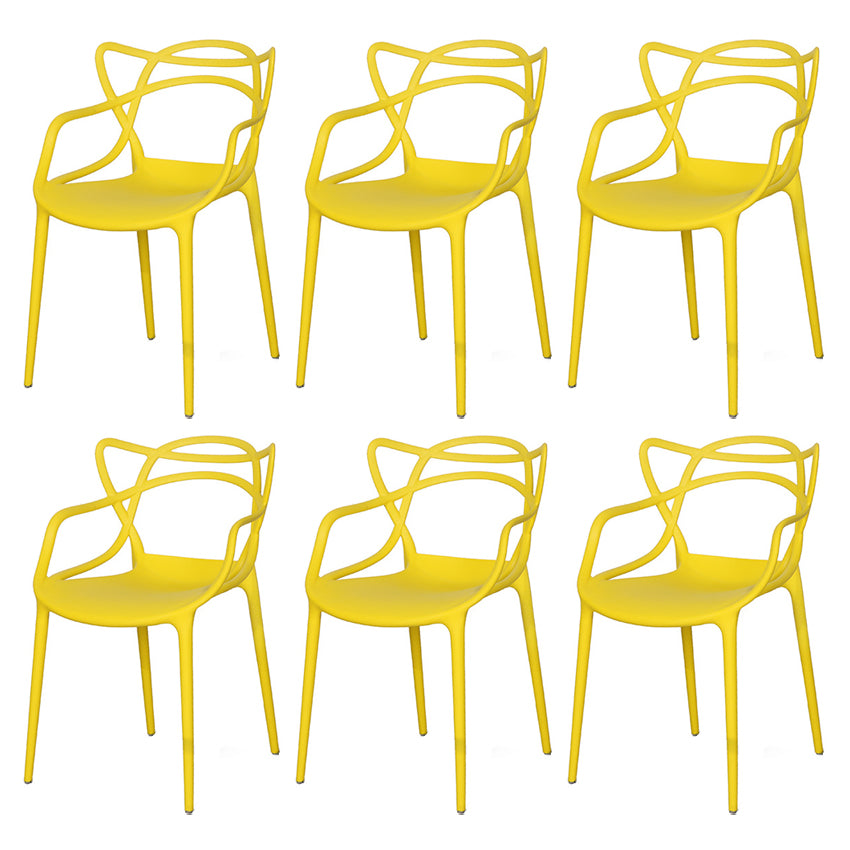 Chaise latérale de salle à manger à dossier ouvert en plastique nordique 33" H dinant la chaise pour le restaurant