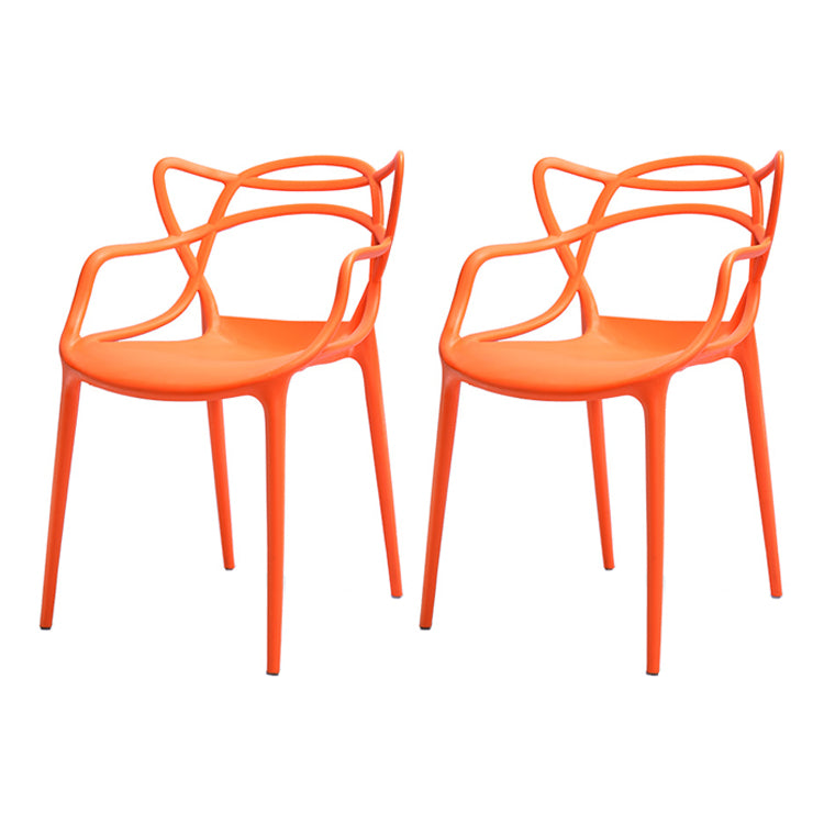 Chaise latérale de salle à manger à dossier ouvert en plastique nordique 33" H dinant la chaise pour le restaurant