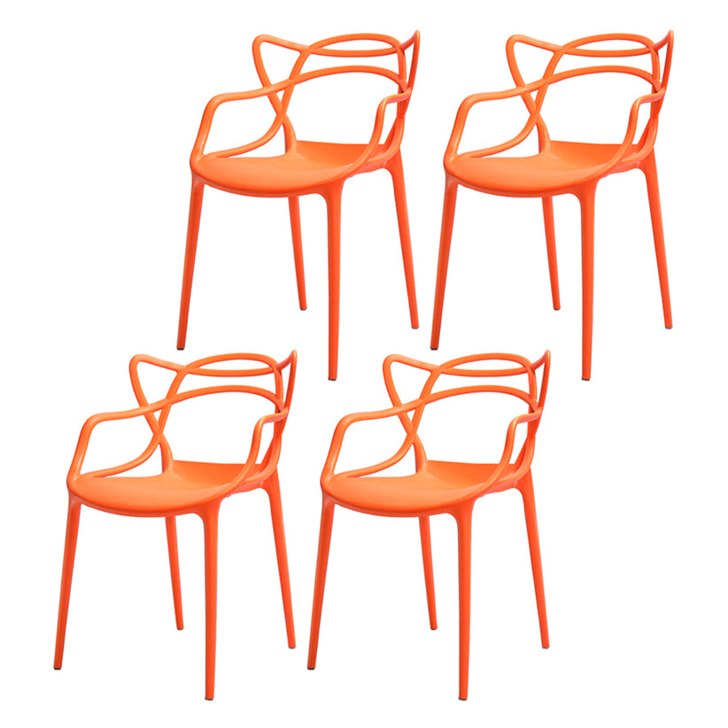Chaise latérale de salle à manger à dossier ouvert en plastique nordique 33" H dinant la chaise pour le restaurant
