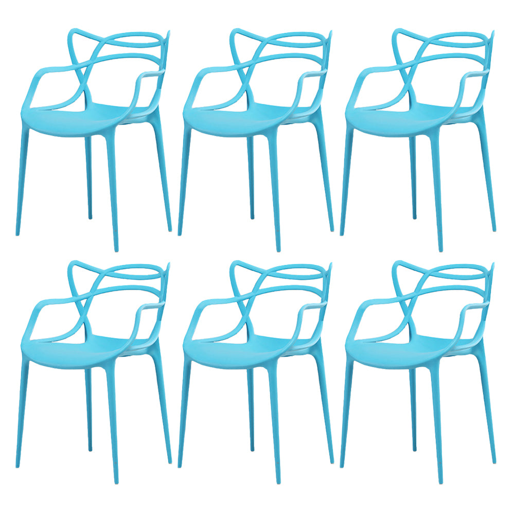 Chaise latérale de salle à manger à dossier ouvert en plastique nordique 33" H dinant la chaise pour le restaurant
