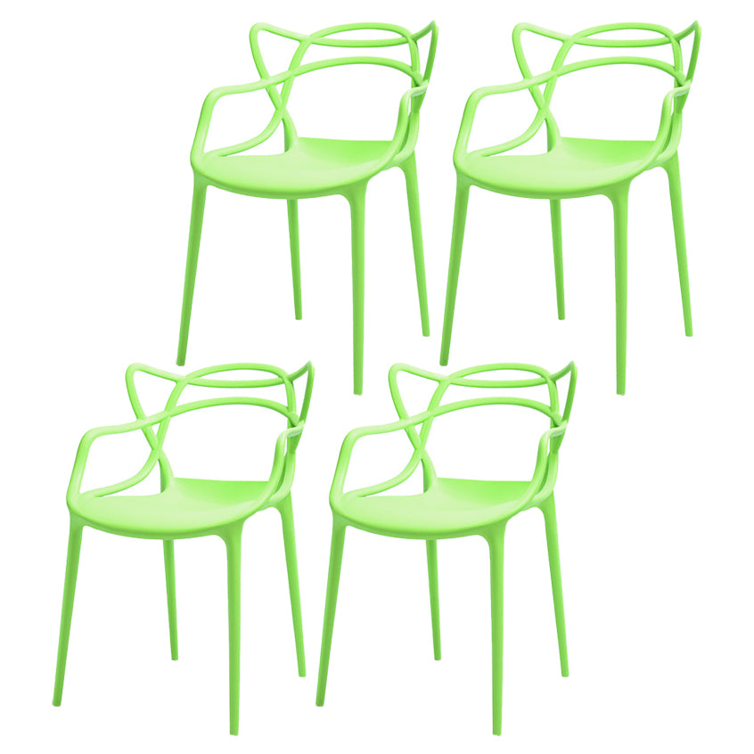 Chaise latérale de salle à manger à dossier ouvert en plastique nordique 33" H dinant la chaise pour le restaurant