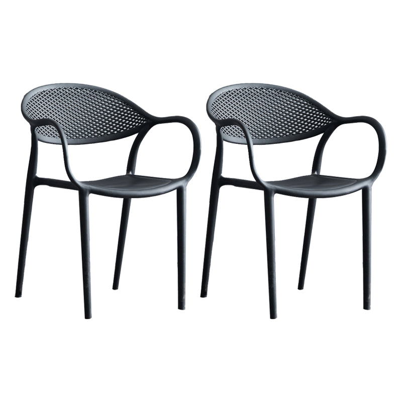 Chaise de fauteuil en plastique contemporain Open Danding Dining Dining Side Claid for Kitchen