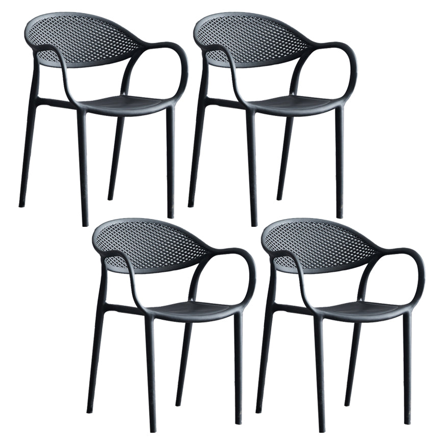 Chaise de fauteuil en plastique contemporain Open Danding Dining Dining Side Claid for Kitchen