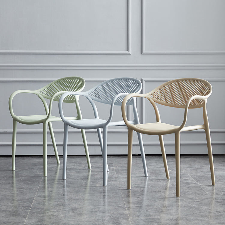 Chaise de fauteuil en plastique contemporain Open Danding Dining Dining Side Claid for Kitchen