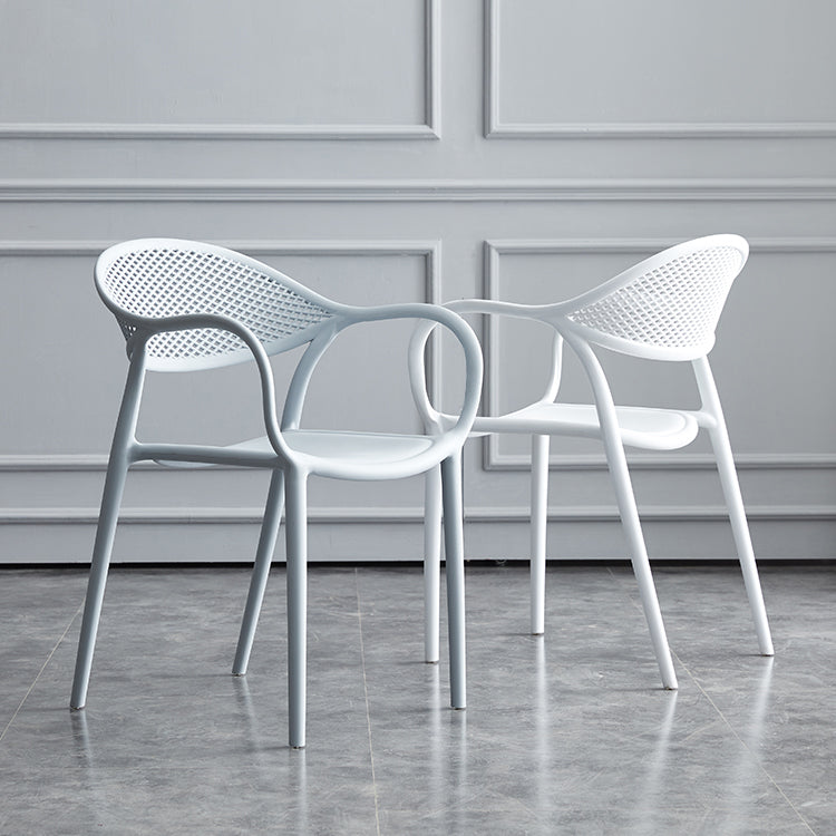 Chaise de fauteuil en plastique contemporain Open Danding Dining Dining Side Claid for Kitchen