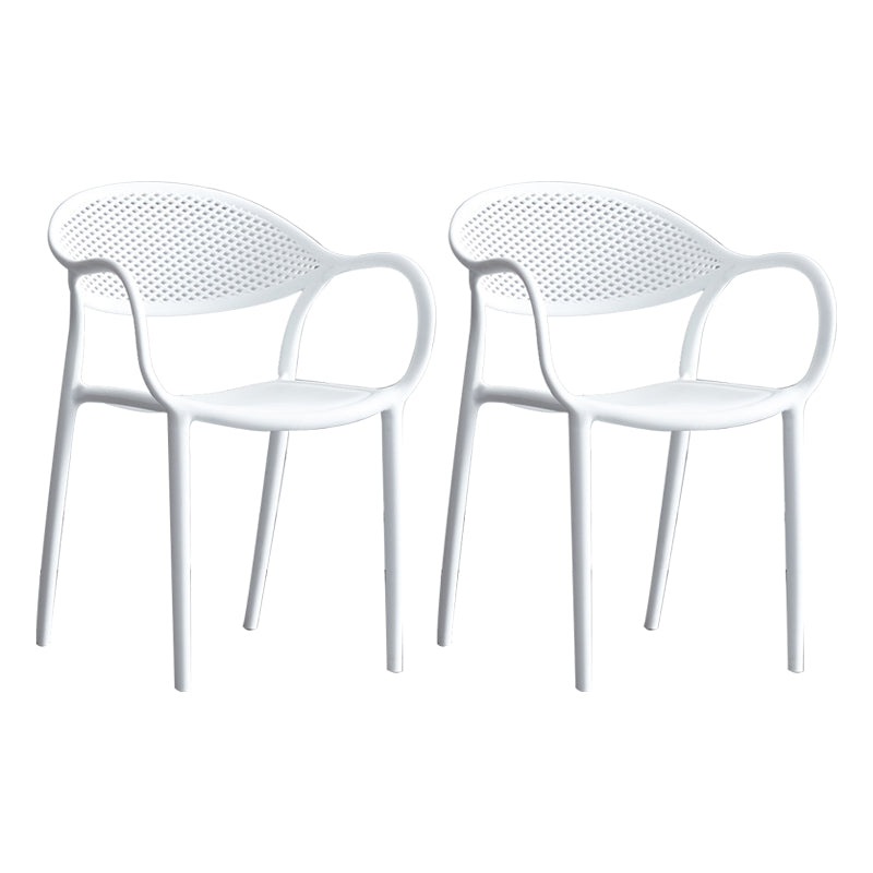 Chaise de fauteuil en plastique contemporain Open Danding Dining Dining Side Claid for Kitchen