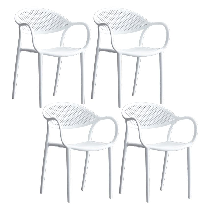 Chaise de fauteuil en plastique contemporain Open Danding Dining Dining Side Claid for Kitchen