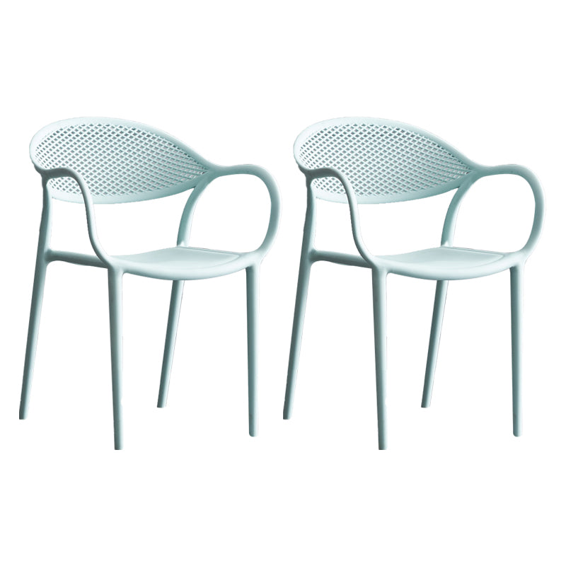 Chaise de fauteuil en plastique contemporain Open Danding Dining Dining Side Claid for Kitchen