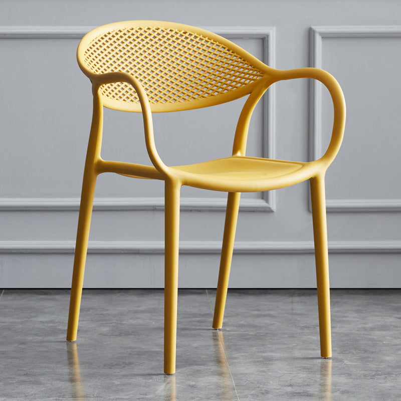 Chaise de fauteuil en plastique contemporain Open Danding Dining Dining Side Claid for Kitchen