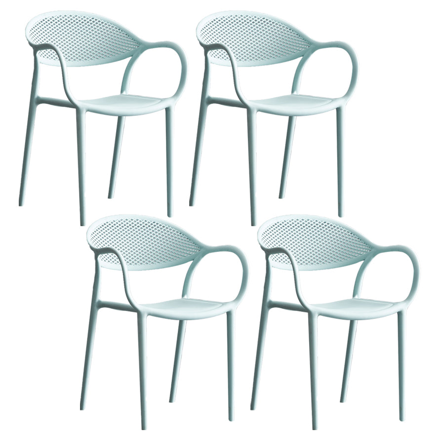 Chaise de fauteuil en plastique contemporain Open Danding Dining Dining Side Claid for Kitchen