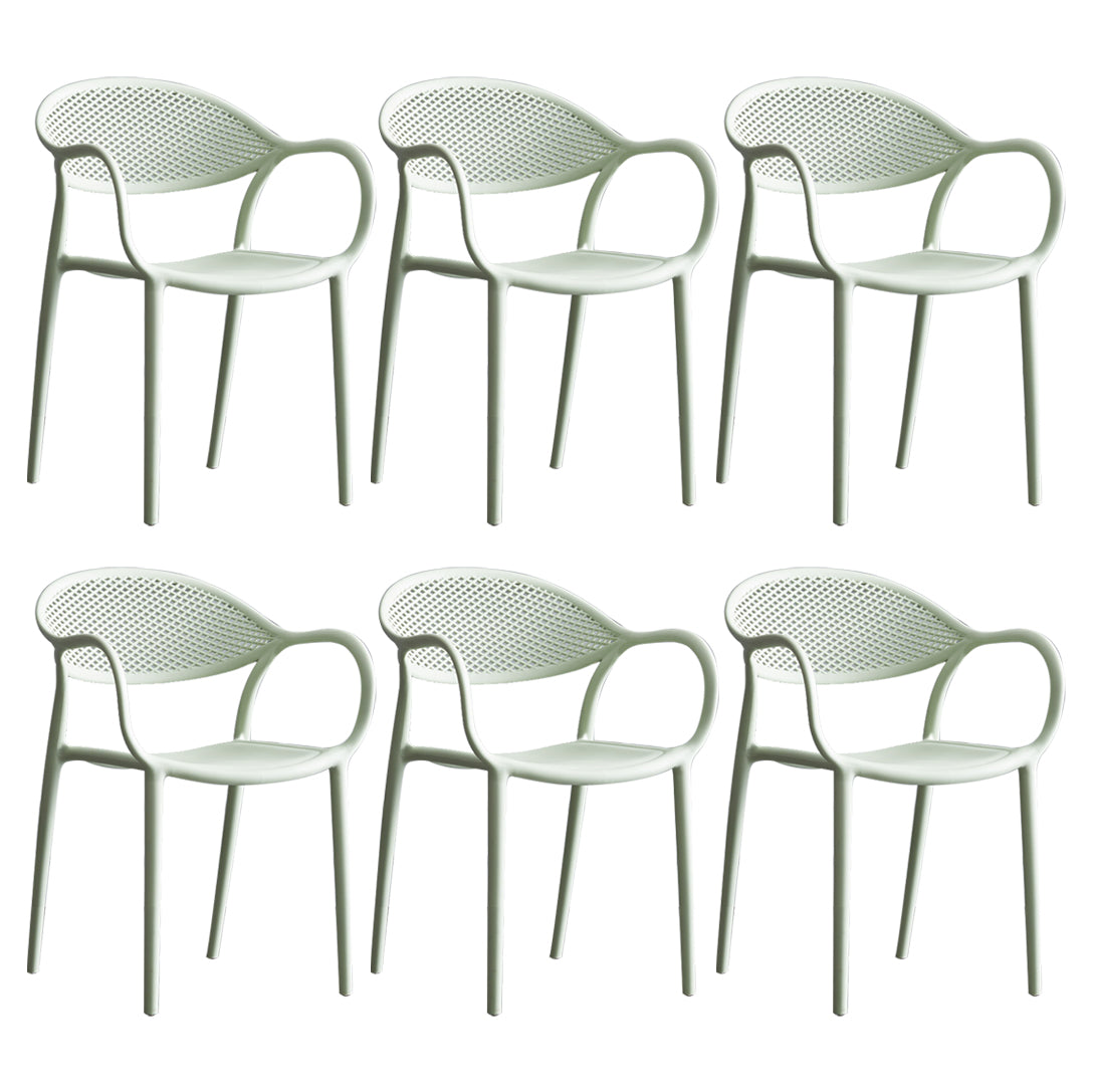 Chaise de fauteuil en plastique contemporain Open Danding Dining Dining Side Claid for Kitchen