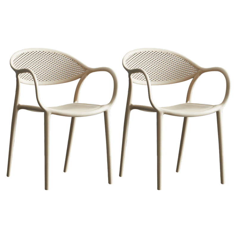 Chaise de fauteuil en plastique contemporain Open Danding Dining Dining Side Claid for Kitchen